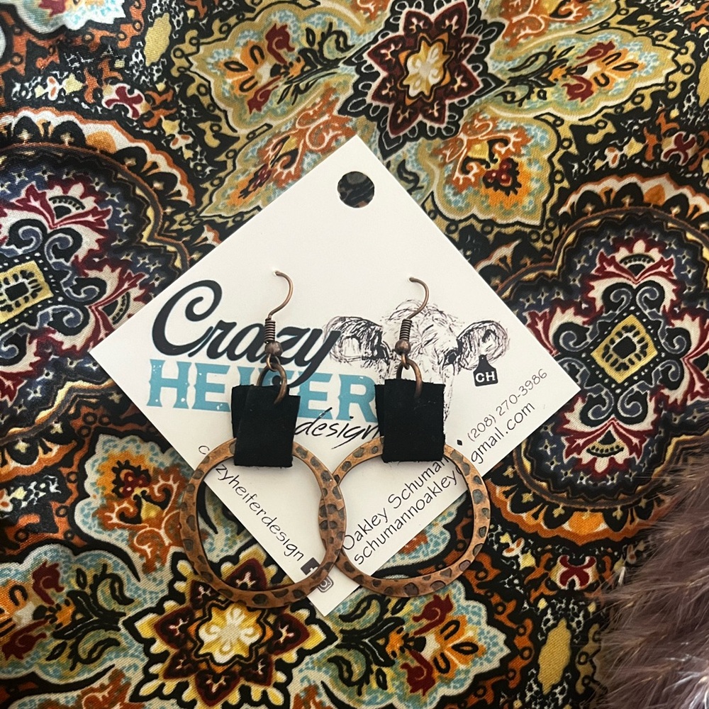 Pinged Copper Earrings